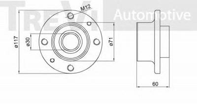 TREVI AUTOMOTIVE wb1312 -  Комплект подшипника ступицы колеса